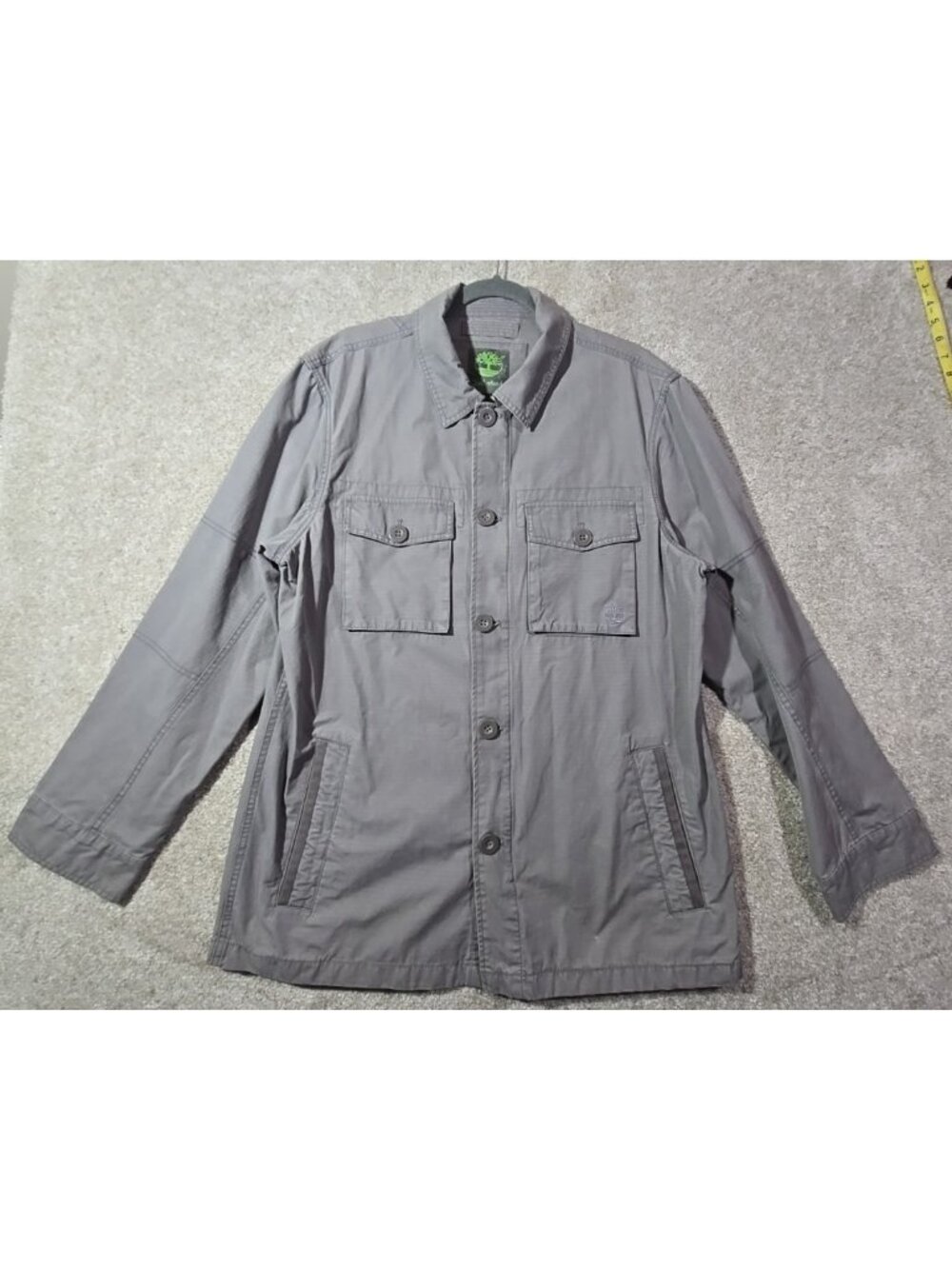 Timberland Gray Cotton Canvas Field Jacket Chore Barn Outdoor Work Pockets Men L